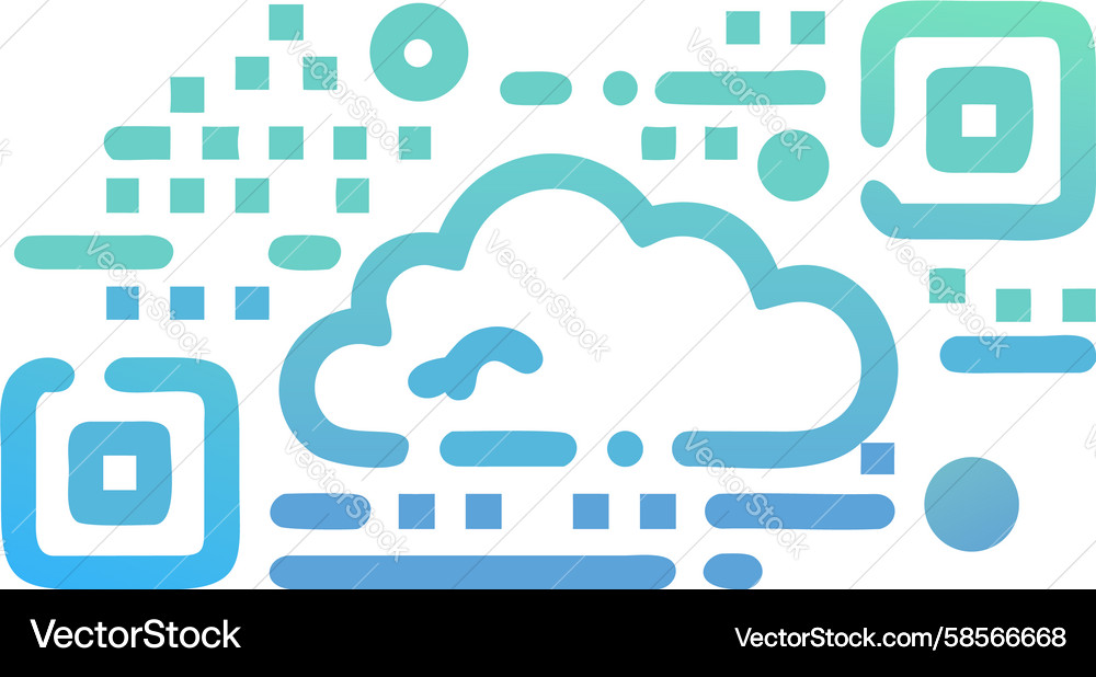Cloud Computing with QR Codes Vector Image