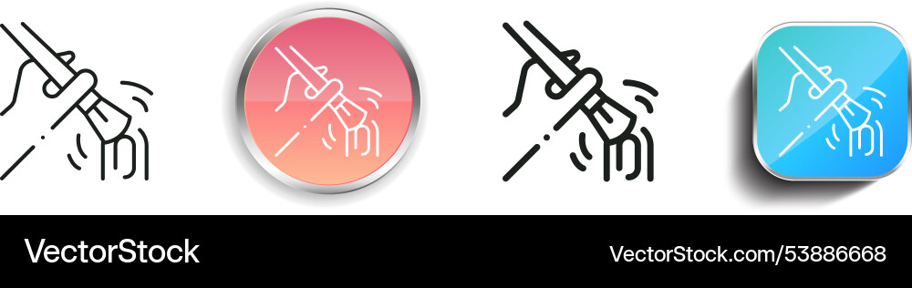 Fingerprint icon thin linear regular and button vector image