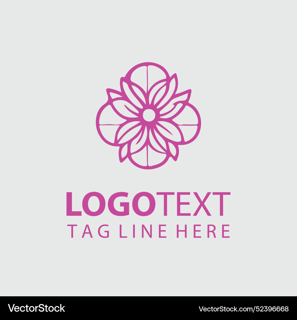 Linear flower logo Royalty Free Vector Image - VectorStock
