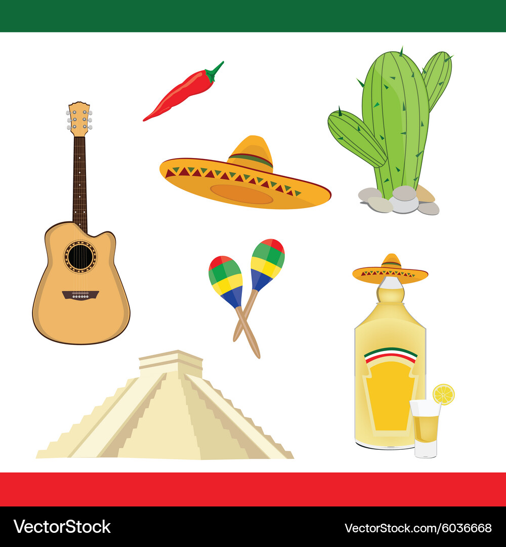 Mexico icons Vector Image