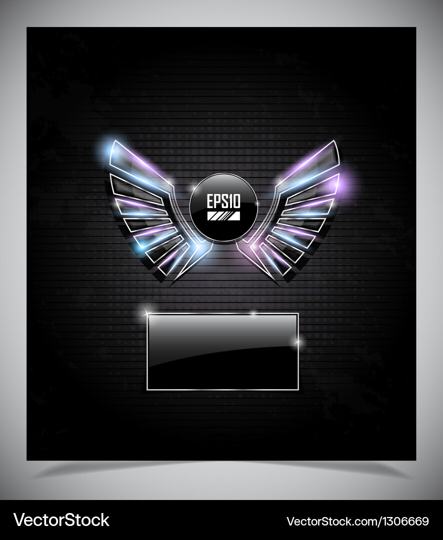 Abstraction dark background with wings Vector Image