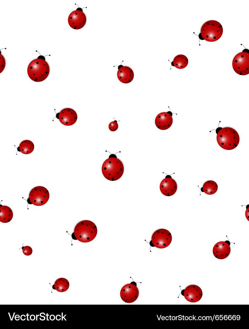 Adorable Ladybug Seamless Pattern vector image