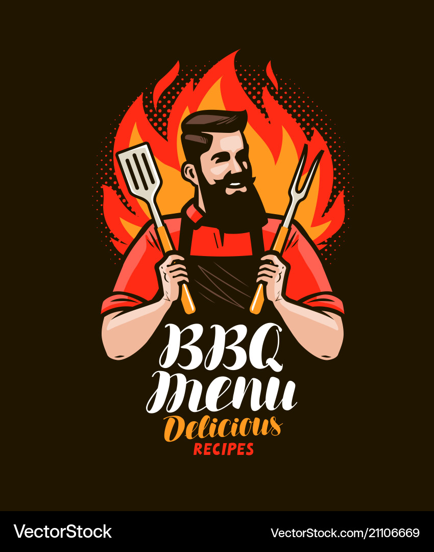 Bbq barbecue design of menu for restaurant vector image