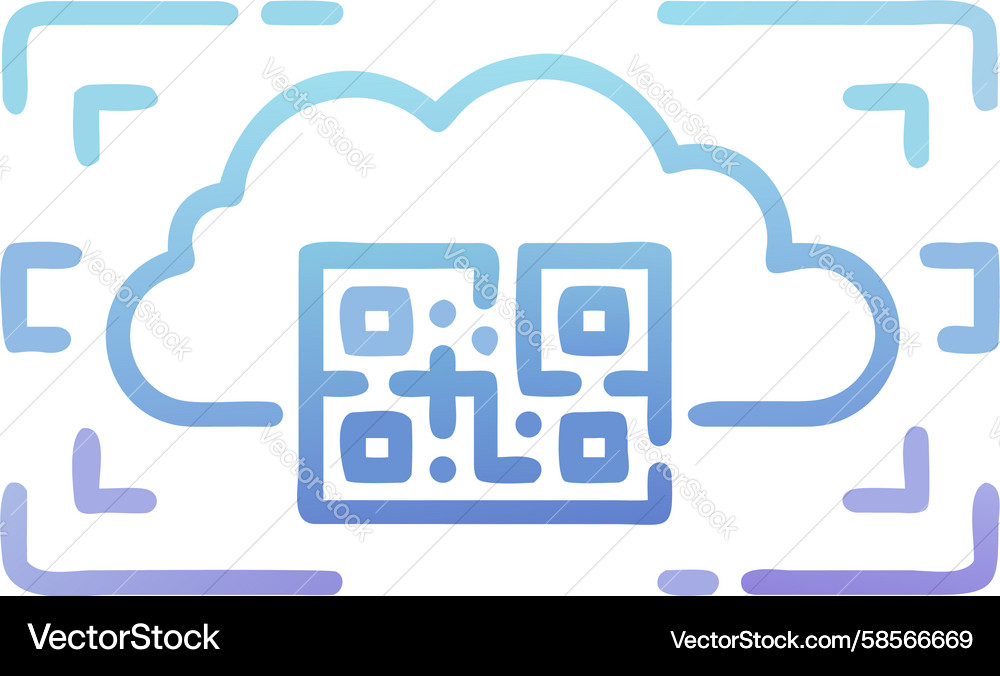 Cloud QR Scan Data Vector Image