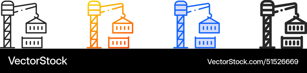 Container iconthin linear gradient blue stroke Vector Image