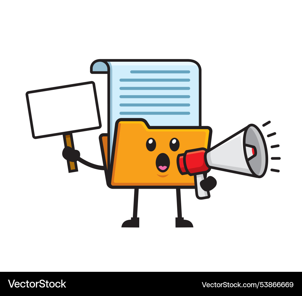 File folder mascot character design vector image