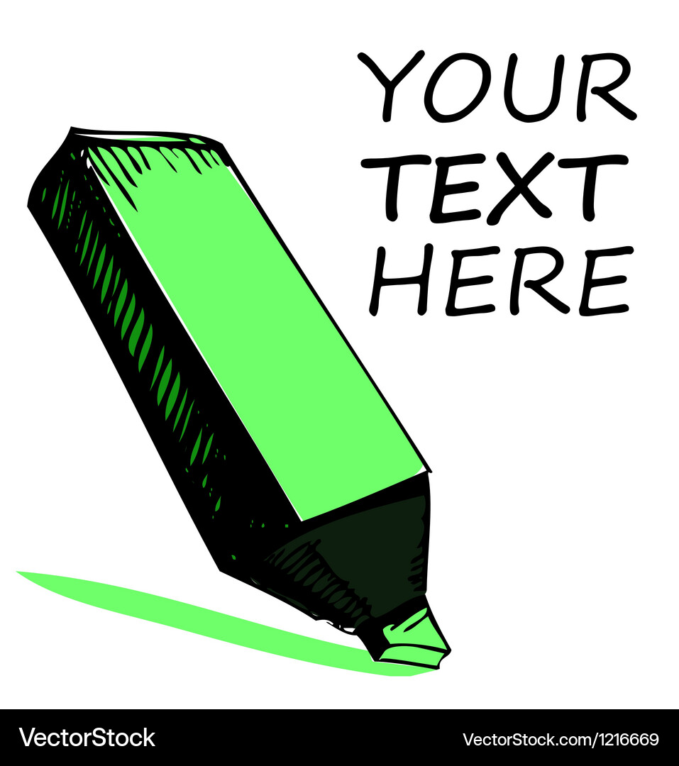 Highlighter with sample text Vector Image