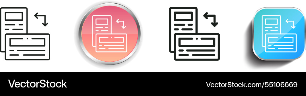 Interface icon thin linear regular and button vector image