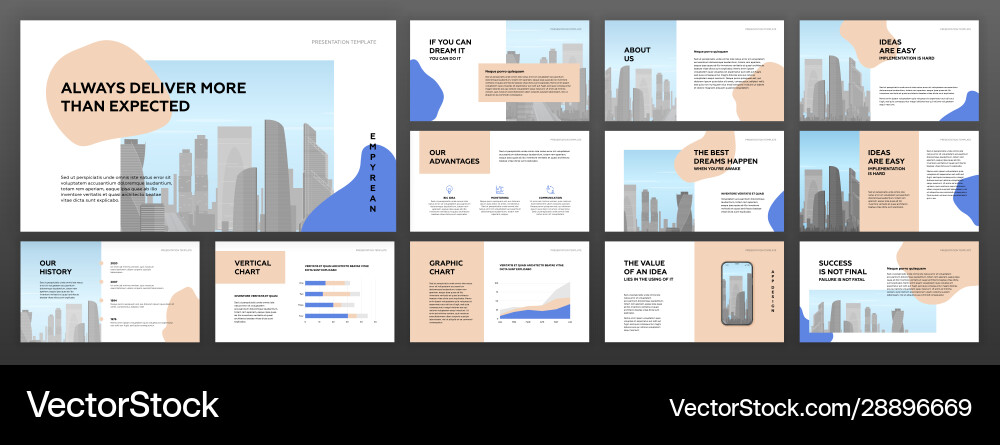 Modern minimalistic presentation templates set Vector Image