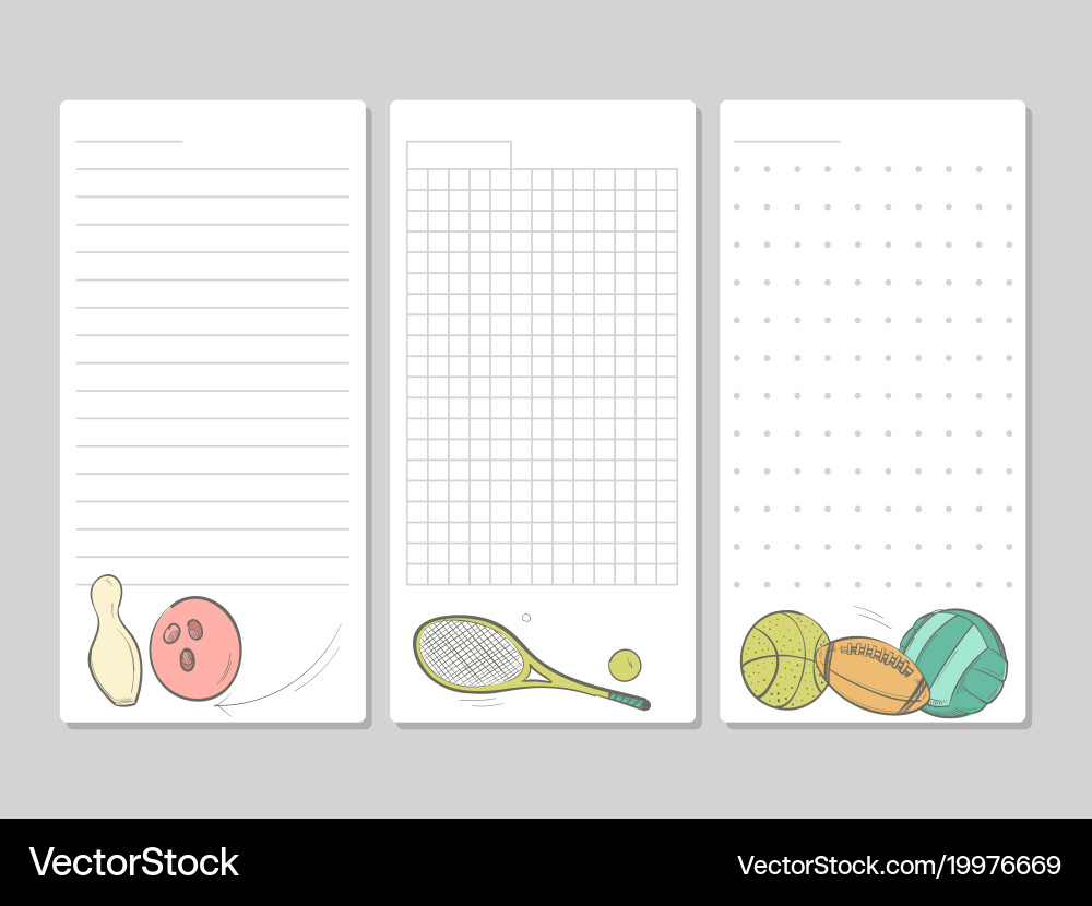 Pages for notes memo or to do lists with doodle vector image