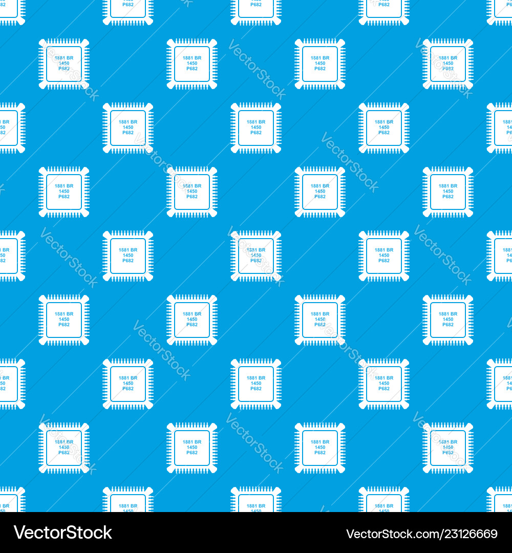 Processor microchip pattern seamless blue Processor microchip pattern seamless blue vector image