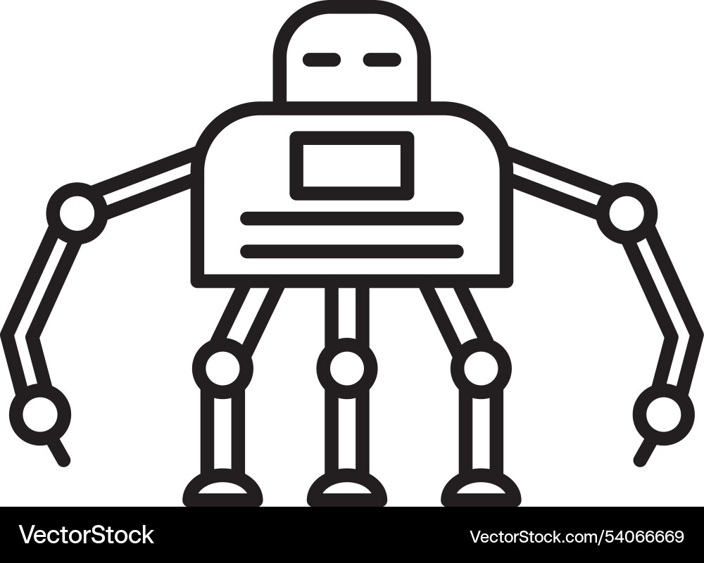 Robotics line icon design Vector Image