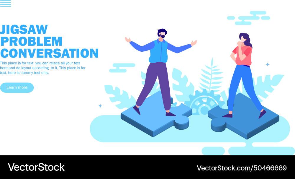 Team solving problem with standing on jigsaw Team solving problem with standing on jigsaw vector image