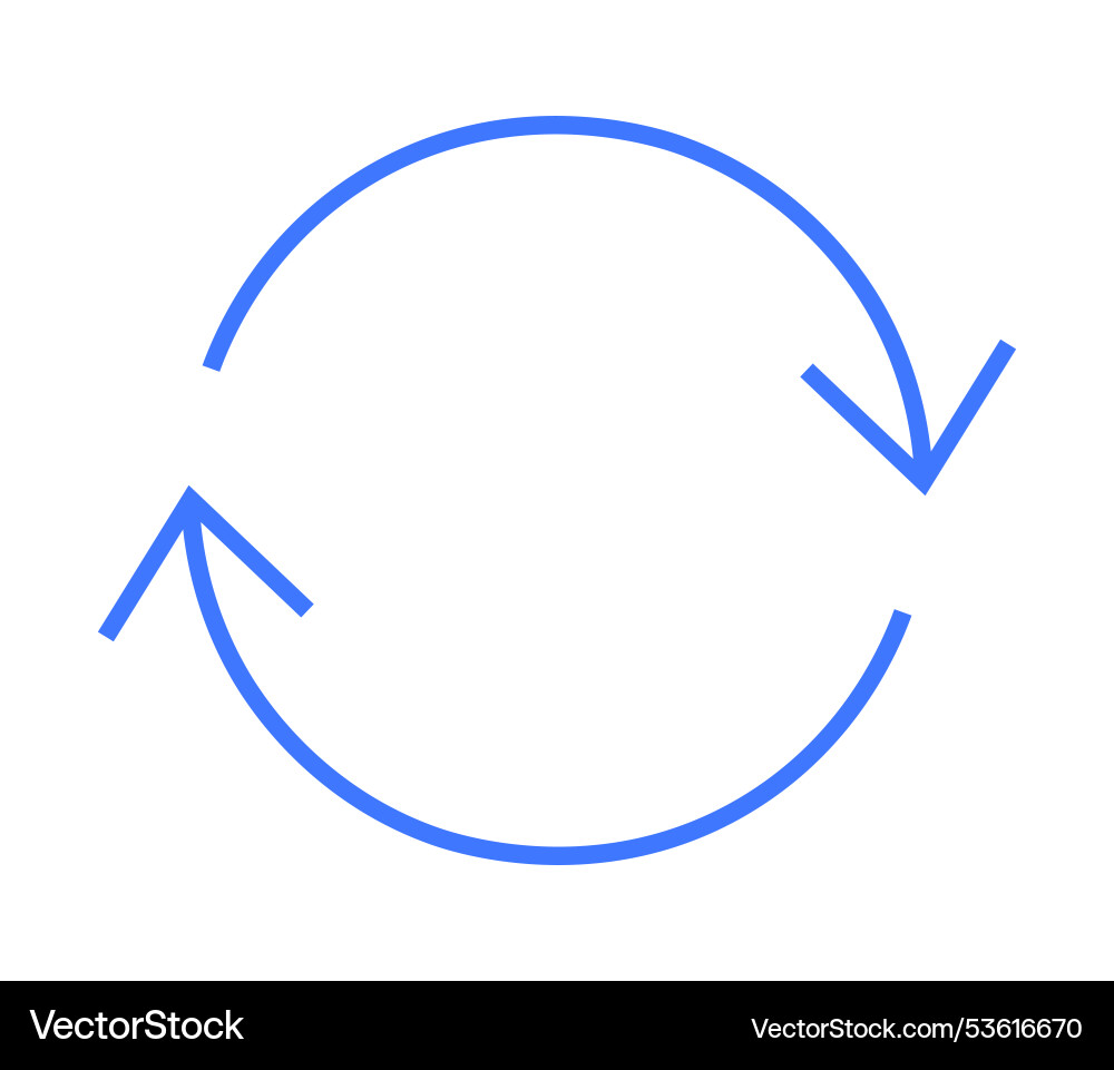 Blue circular arrows indicating continuous refresh Vector Image