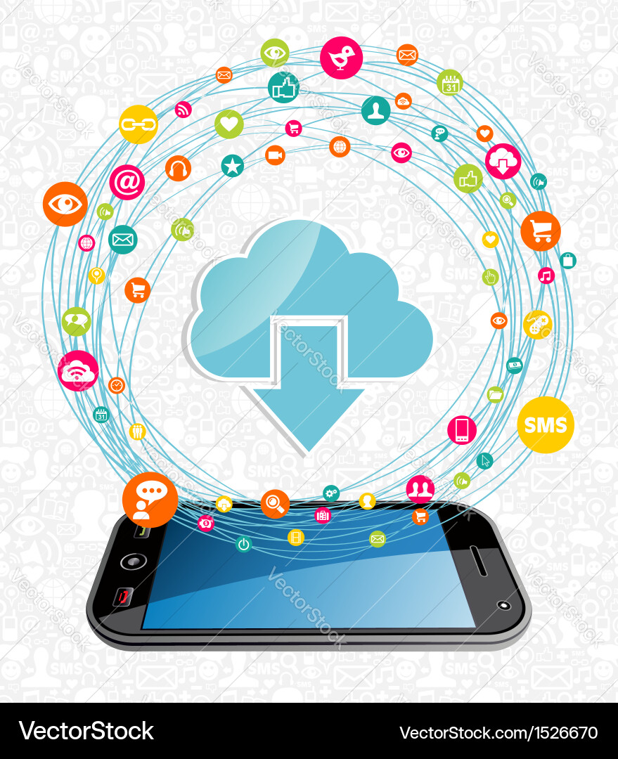 Cloud computing network concept vector image