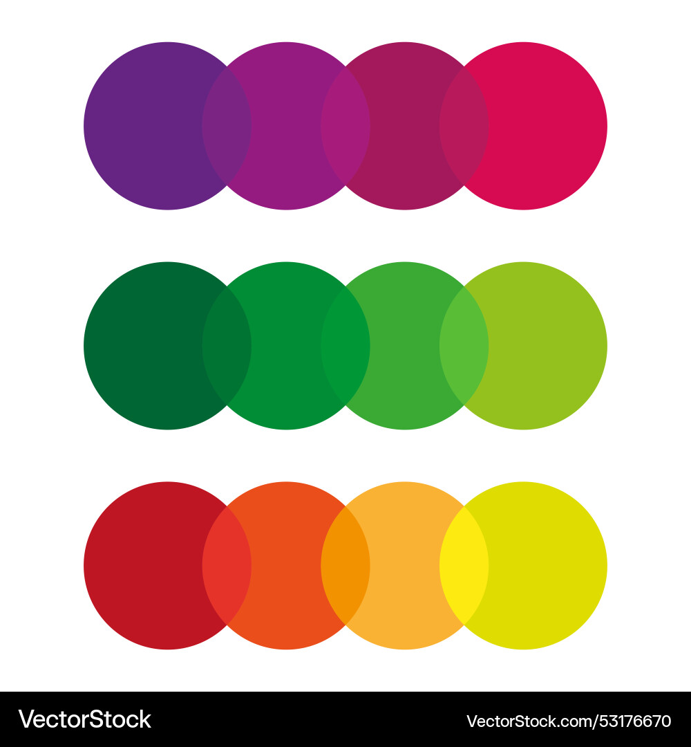 Colored intersecting circles color background vector image