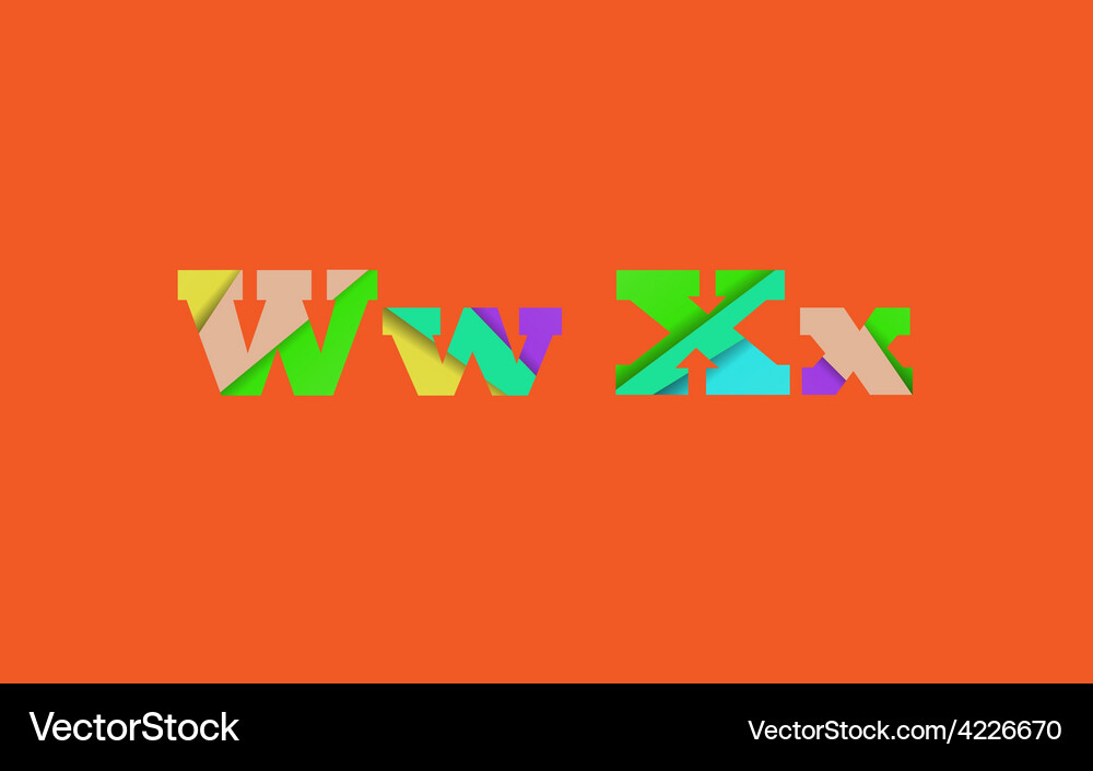 Cut into several parts within font wx Vector Image
