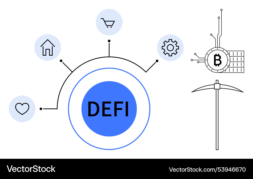 Decentralized finance concepts with blockchain Decentralized finance concepts with blockchain vector image