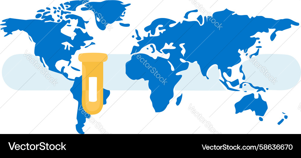 Global science map with test tube design Vector Image