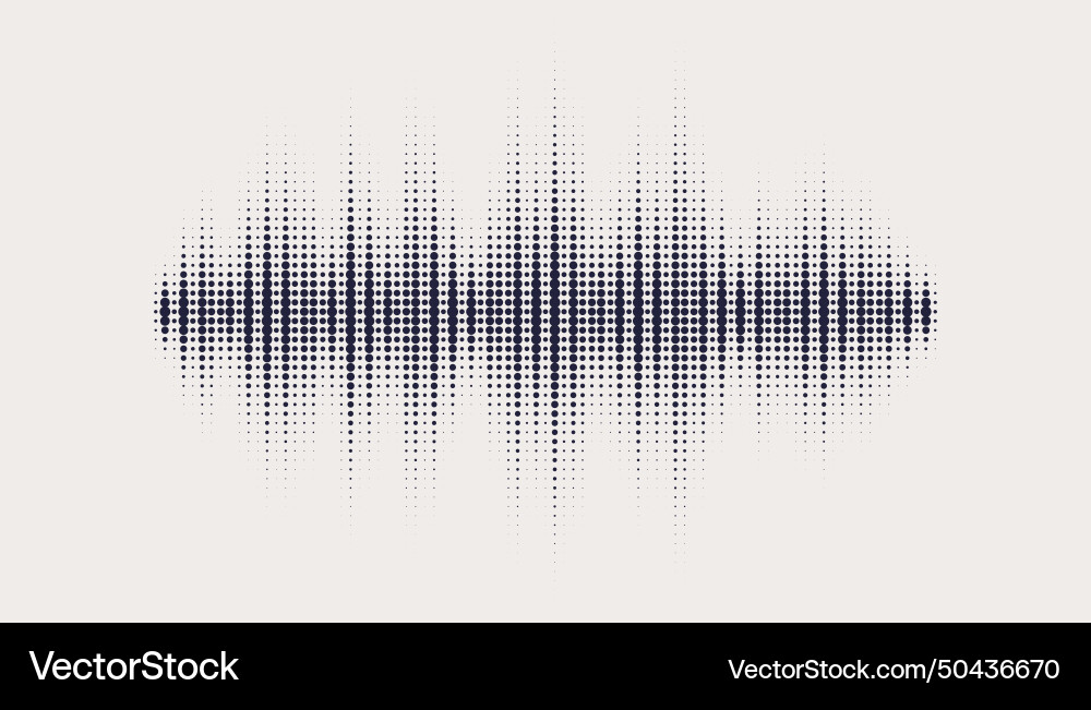 Halftone pattern audio waveform abstract dotted Halftone pattern audio waveform abstract dotted vector image