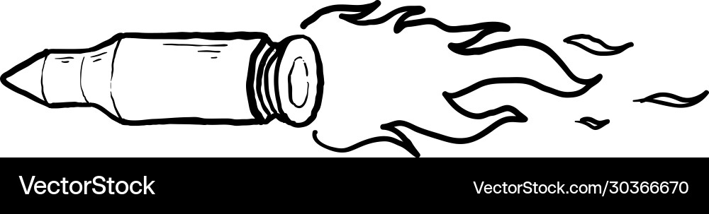 Hand drawn doodle bullet trail with cartoon style Vector Image