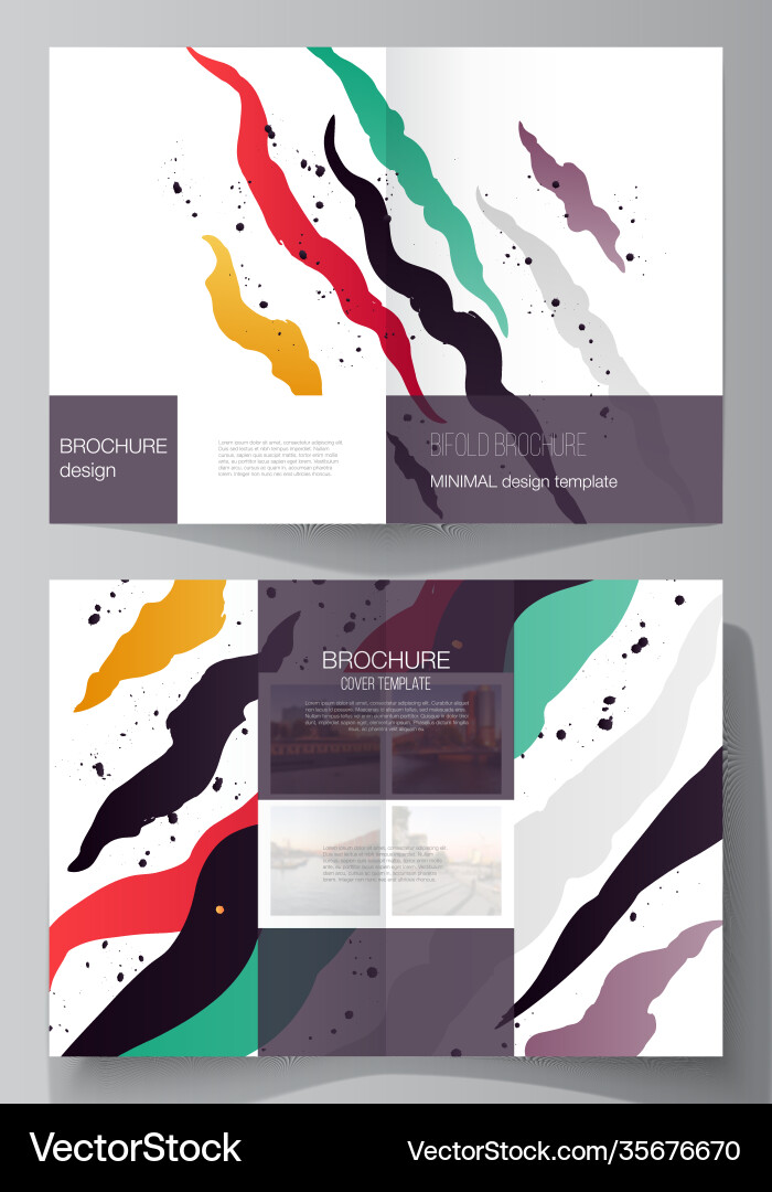Layout two a4 cover mockups design Vector Image