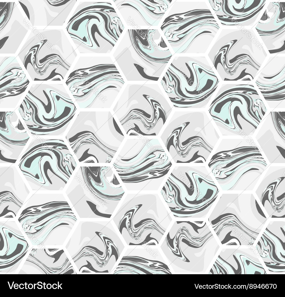 Marble Hexagon Pattern vector image