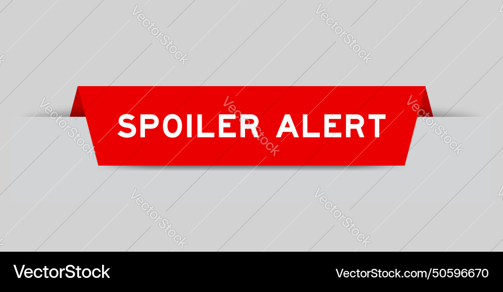 Red color inserted label with word spoiler alert Vector Image