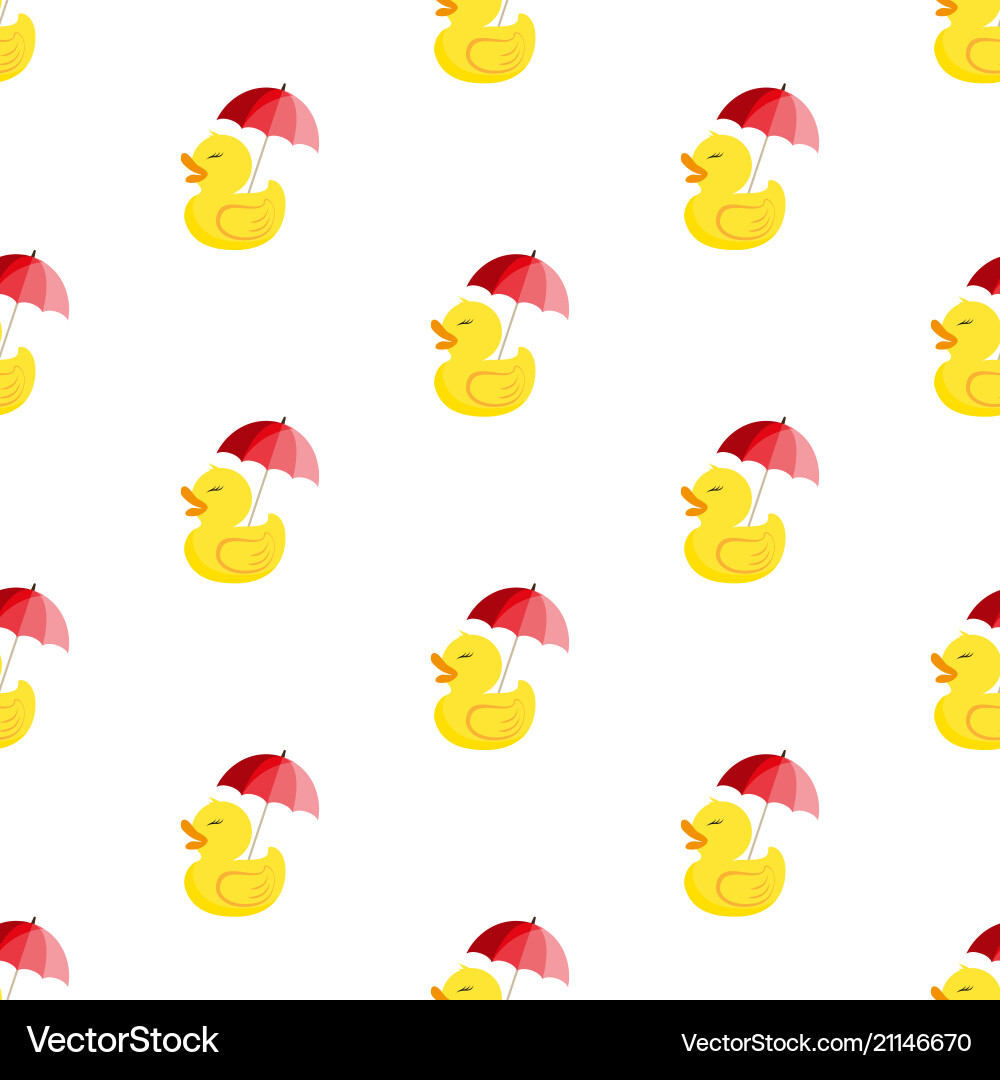 Rubber Duck with Umbrella Pattern vector image