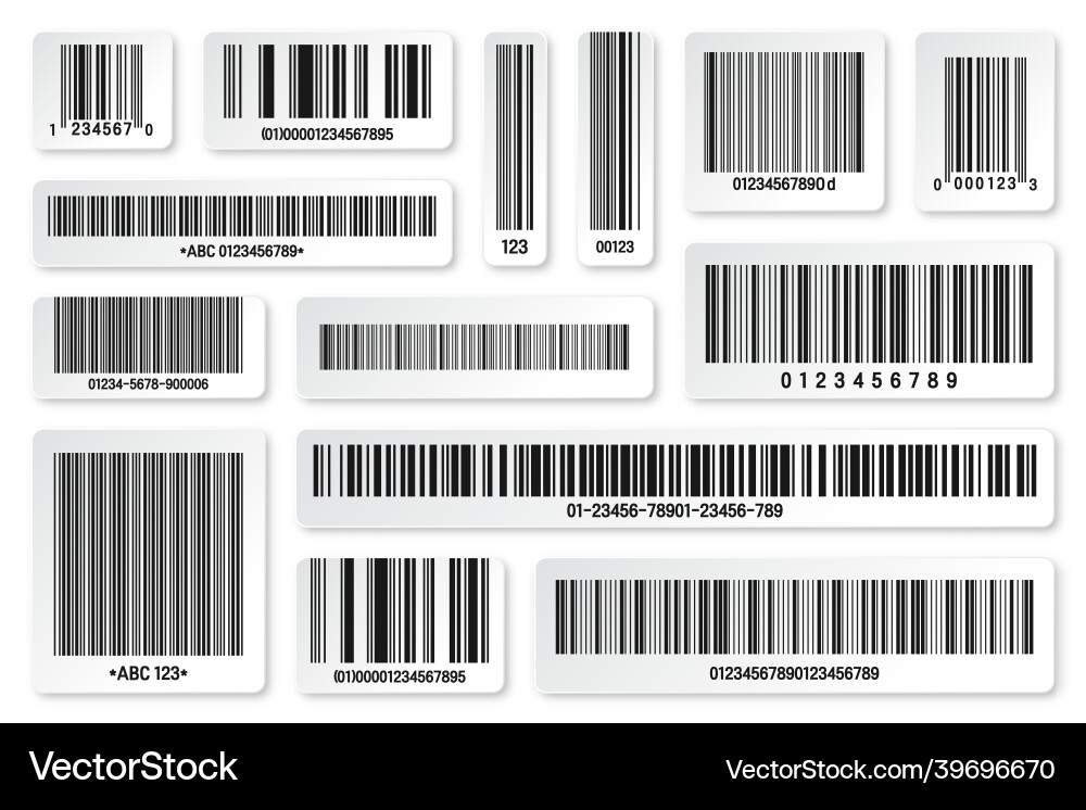 Set of product barcodes identification tracking Set of product barcodes identification tracking vector image
