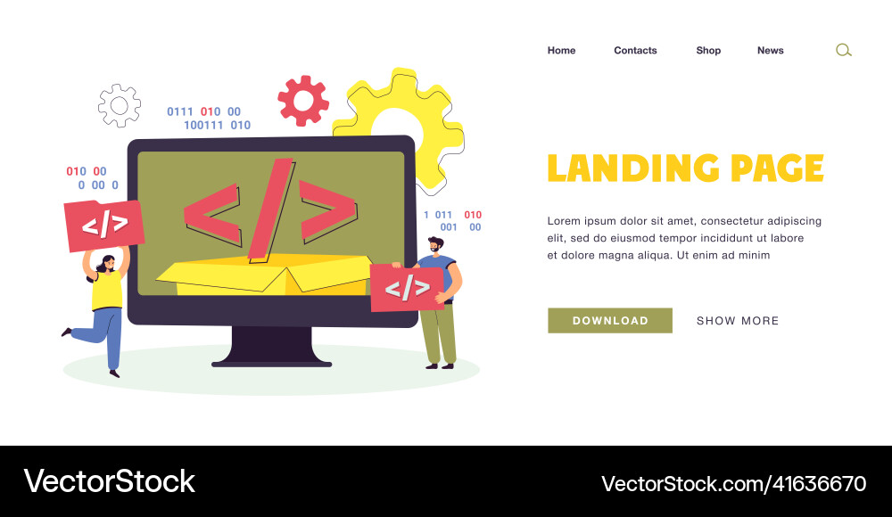 Tiny Menschen mit Open Source Plattform Vektorbild