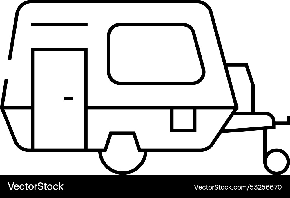 Trailer camping line icon Trailer camping line icon vector image