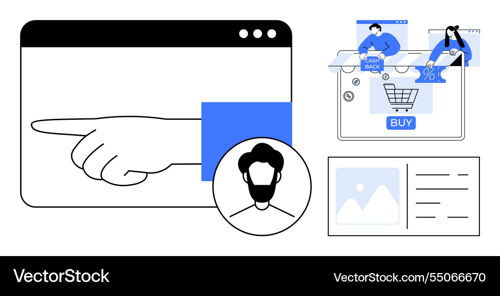 User interface elements online shopping profile User interface elements online shopping profile vector image