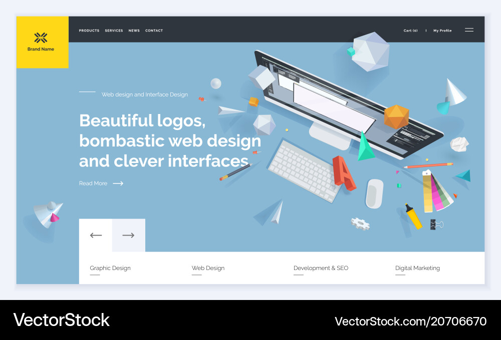 Website template design vector image