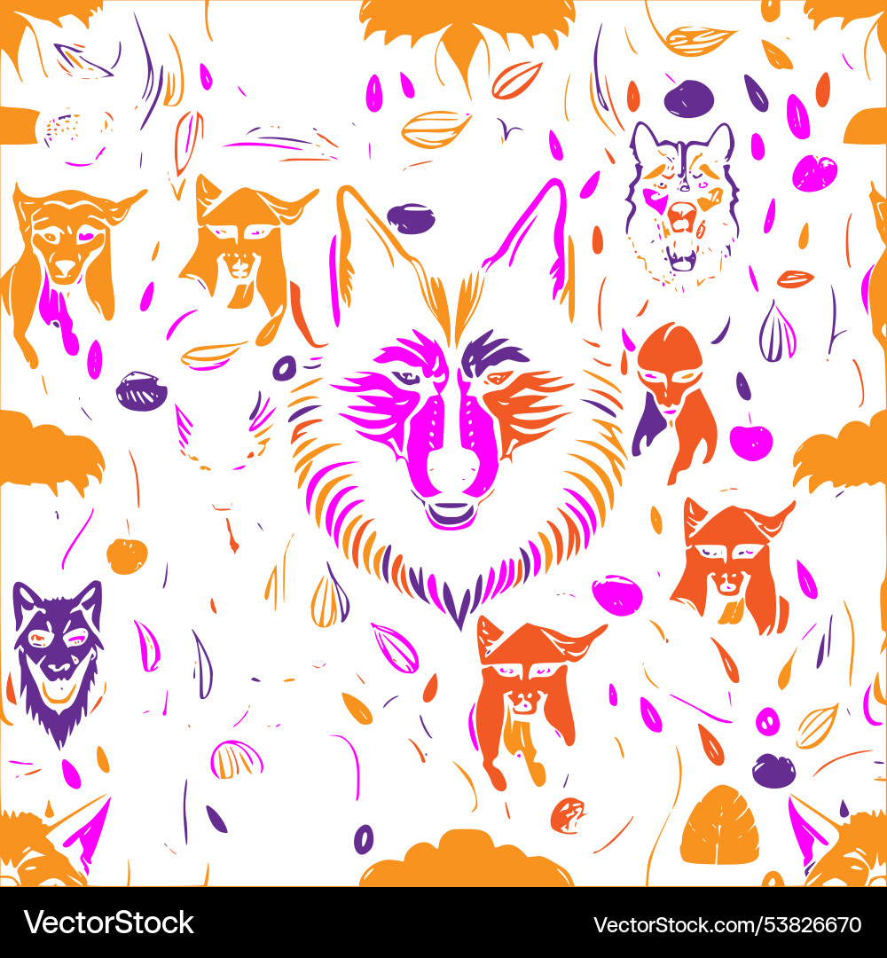 Werewolf abstract pattern seamless Vector Image