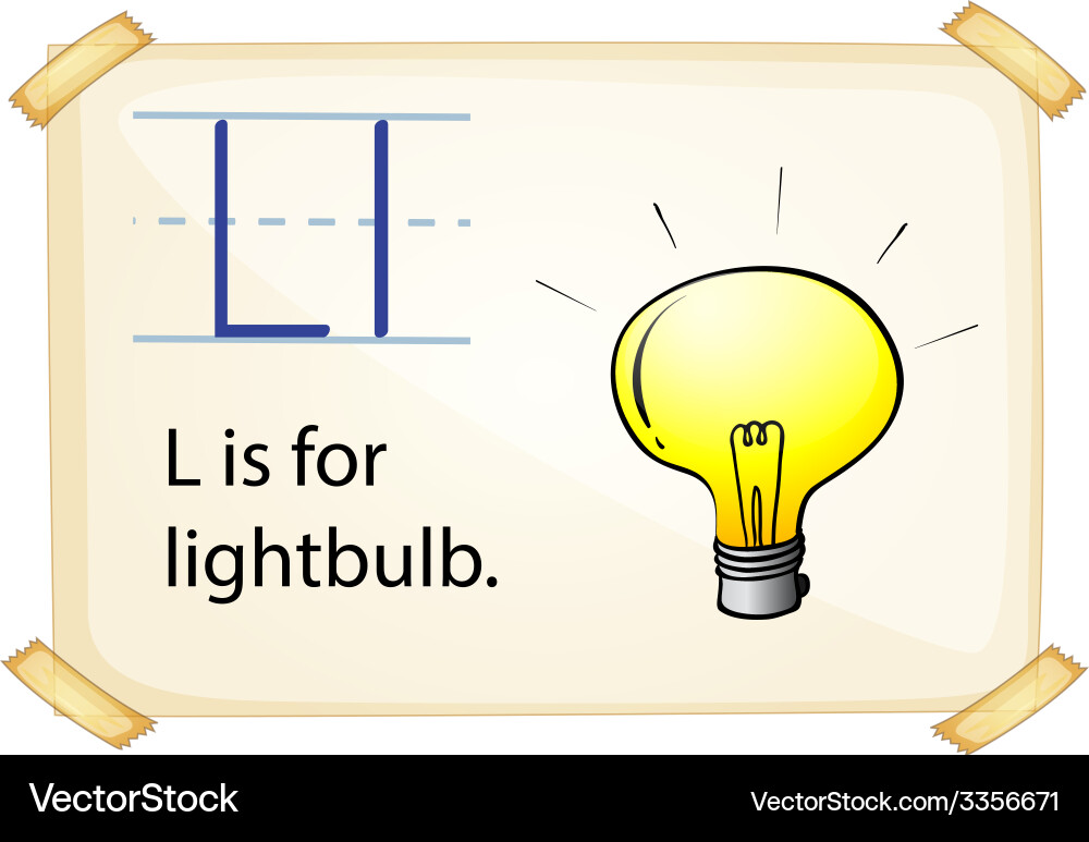 A letter l for lightbulb Royalty Free Vector Image
