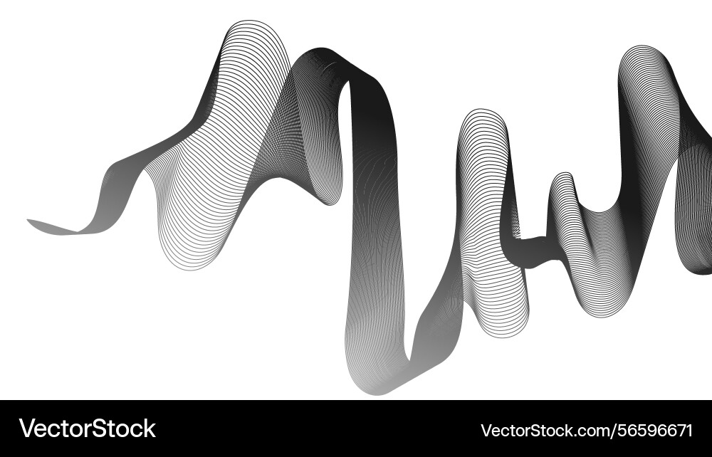 Abstract backdrop with grey wave gradient lines Vector Image