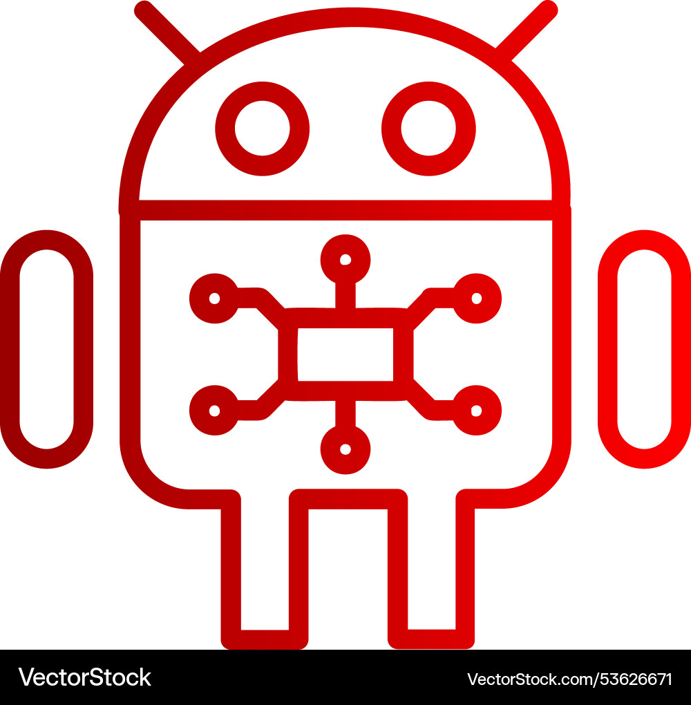 Android line gradient icon Vector Image