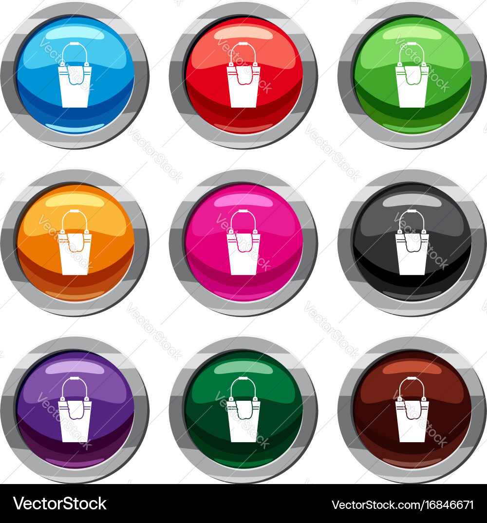 Bucket and rag set 9 collection Vector Image