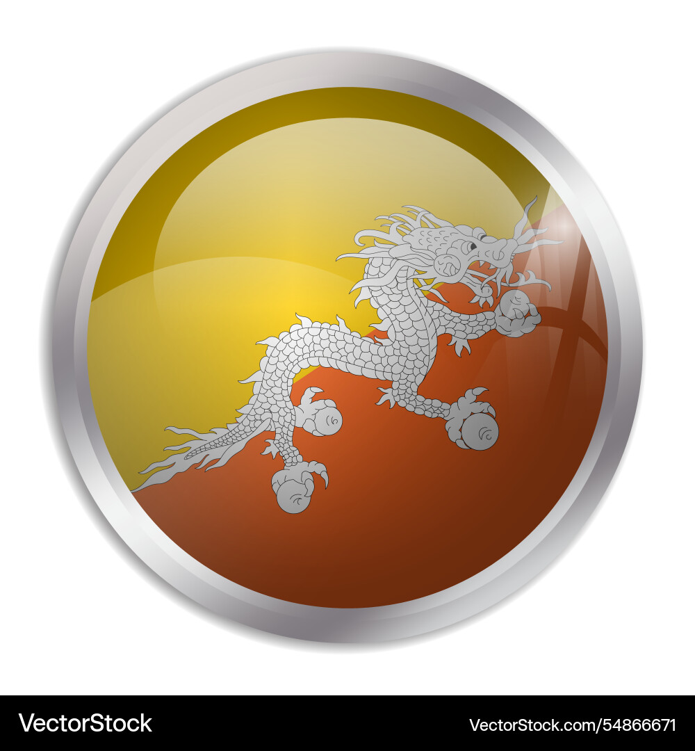Circle flag of bhutan Royalty Free Vector Image