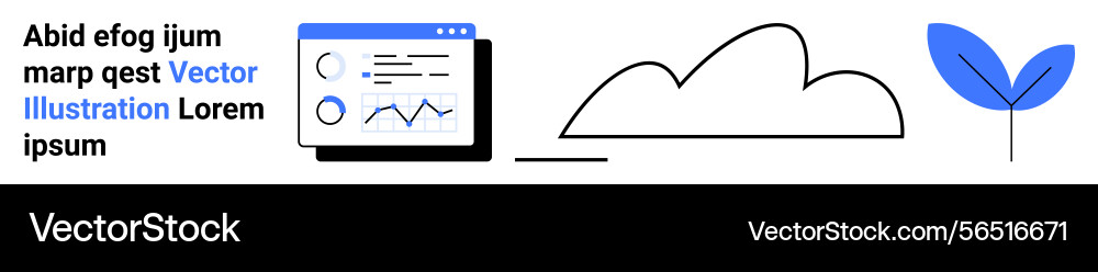 Data analytics dashboard cloud representation Data analytics dashboard cloud representation vector image