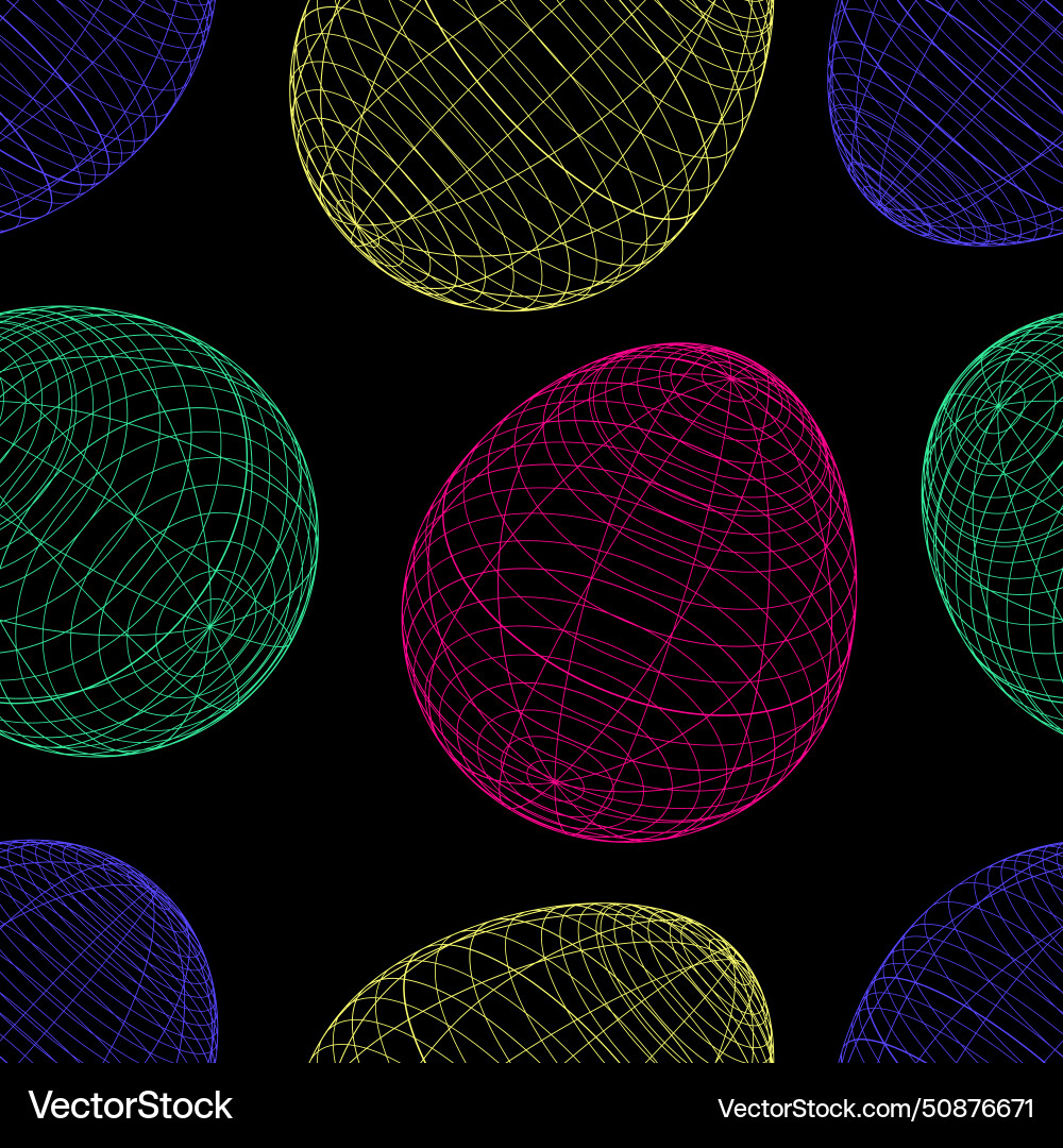 Eggs seamless pattern on a black background Eggs seamless pattern on a black background vector image