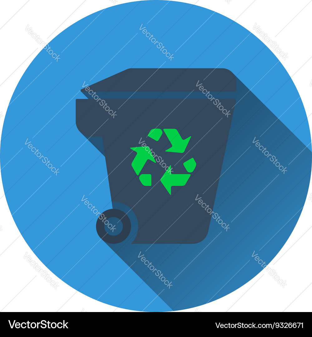 Garbage container with recycle sign icon Vector Image