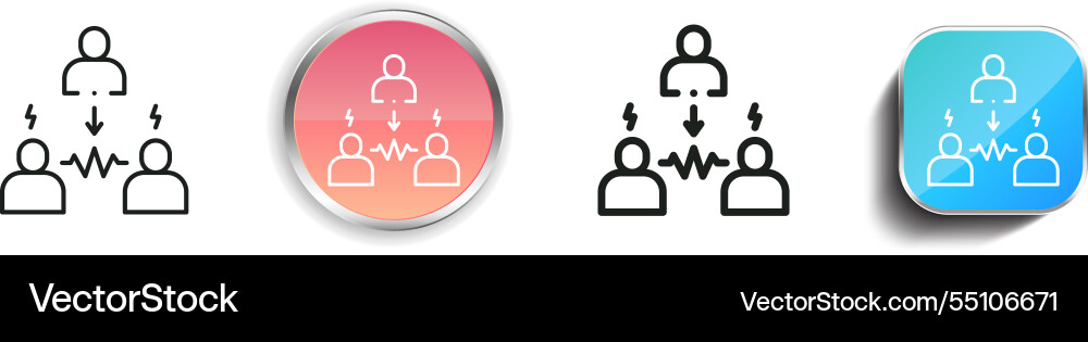 Intermediary icon thin linear regular and button vector image