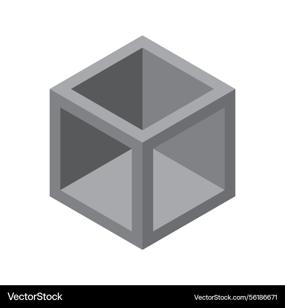 Isometric cube figure three dimensional shape Isometric cube figure three dimensional shape vector image