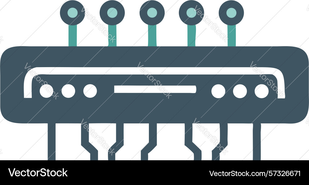 Microchip with multiple pins electronic component Microchip with multiple pins electronic component vector image