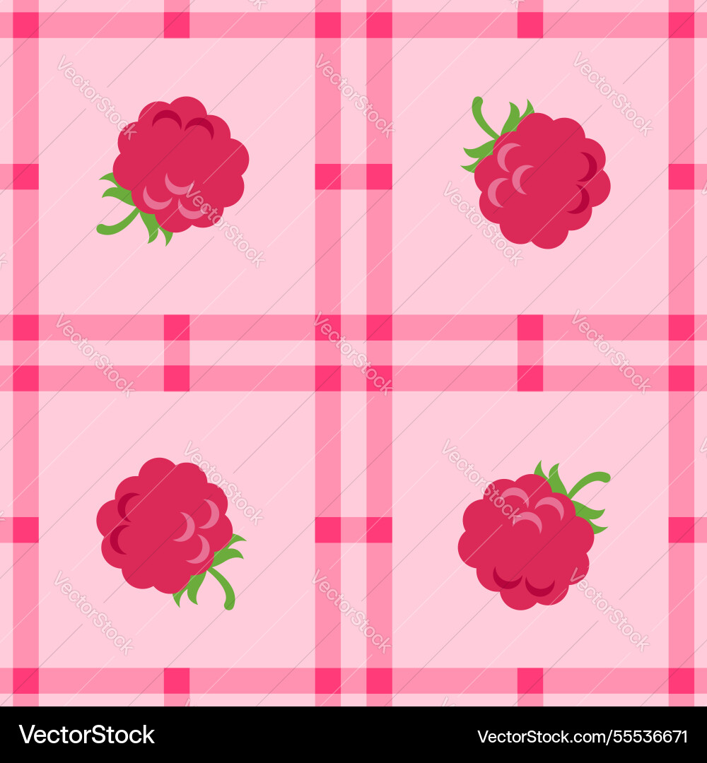 Raspberry fruit seamless for pattern fabric Vector Image