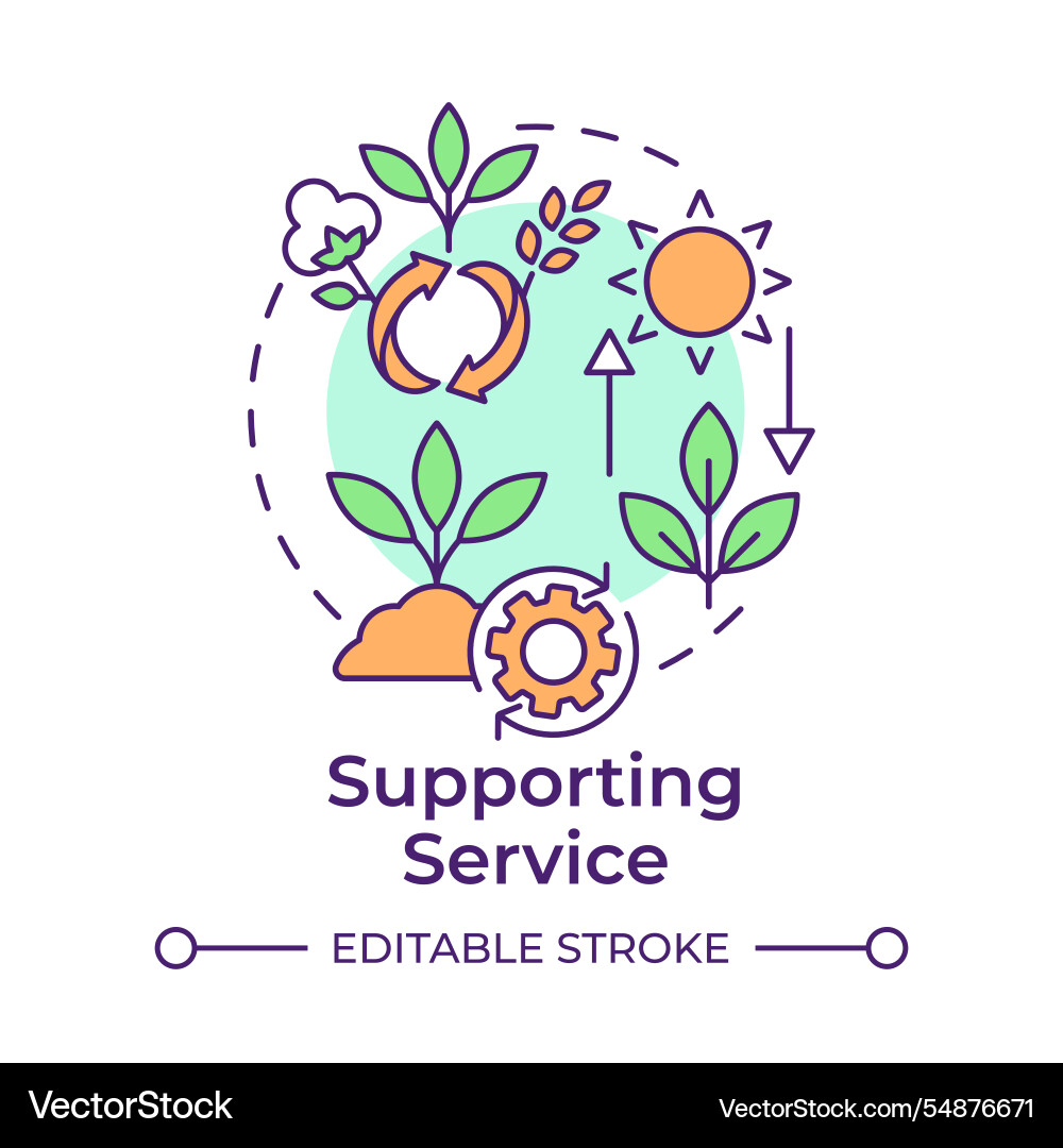 Supporting service multi color concept icon Supporting service multi color concept icon Vector Image