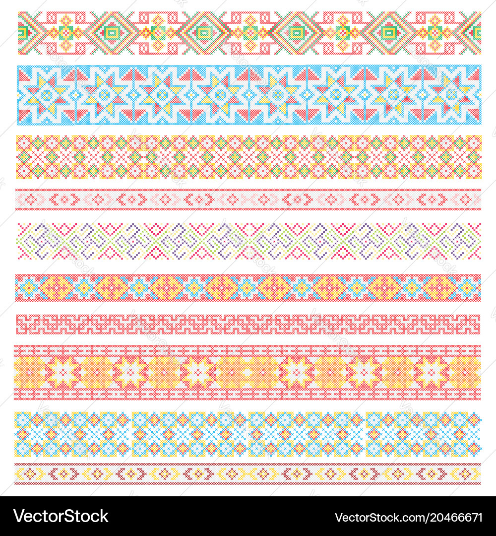Ukrainian Embroidery Patterns vector image