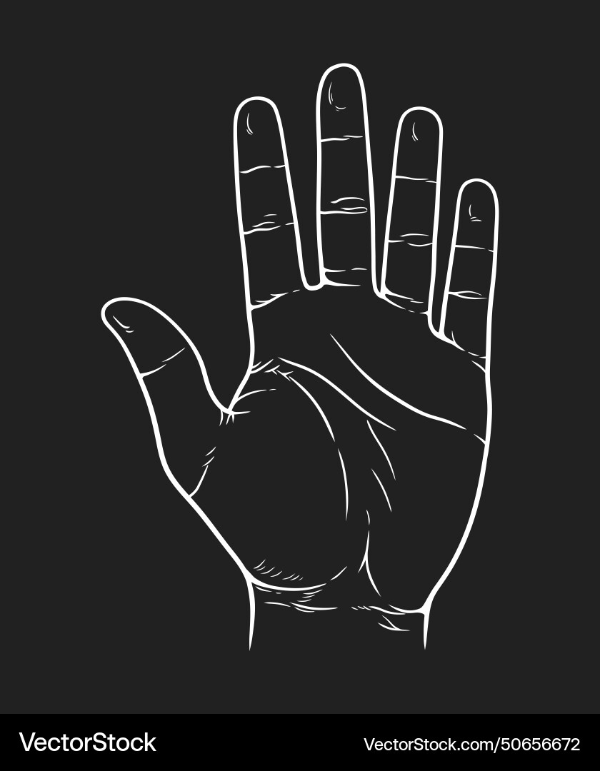 Counting hand isolated on black background open Counting hand isolated on black background open vector image